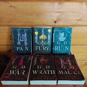 Rina Kent 6 Book Set god Of War, Malice,Pain, Ruin, Fury, Wrath Paperback Spicy